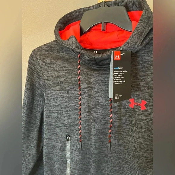 Men Under Armour Sweater Men Size Small Long Sleeve Black Loose Fit Hooded New - Picture 2 of 7